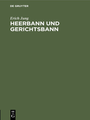 cover image of Heerbann und Gerichtsbann